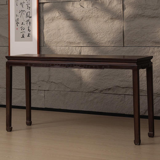 清 红木束腰马蹄腿云纹条桌 商品图4