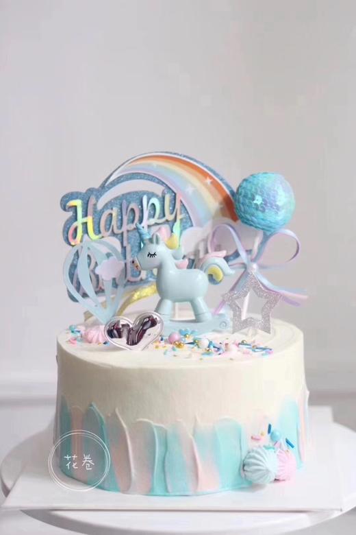 独角兽蓝系蛋糕 商品图0