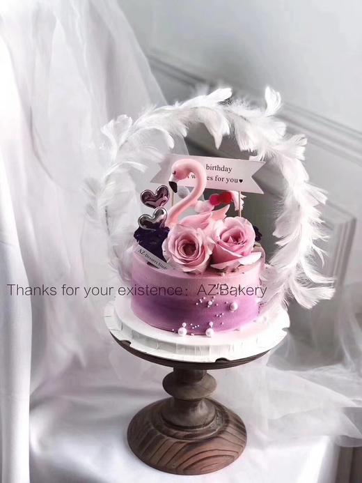 火烈鸟鲜花羽毛蛋糕 商品图0