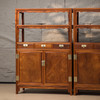 花梨木全独板带屉双层亮格柜（一对） 商品缩略图1
