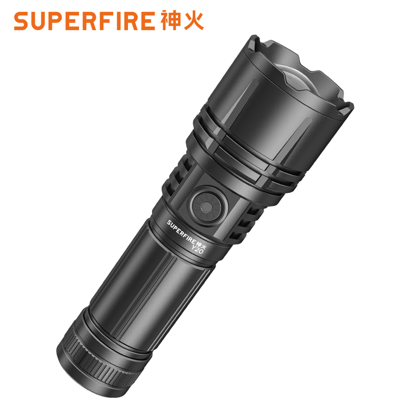 SUPERFIRE神火Y20手电筒变焦强光超亮远射可充电led户外家用应急手电