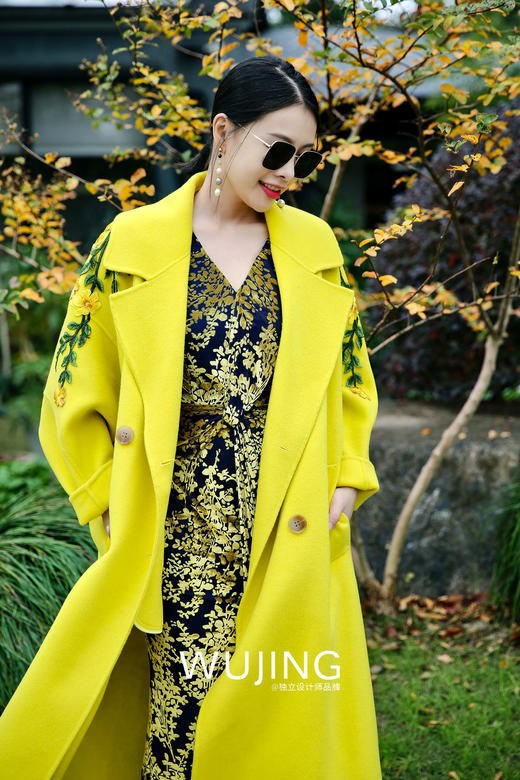 【雾境定制款】金枝玉叶烧花丝绒 优雅女人味修身连衣裙 2202213 商品图6