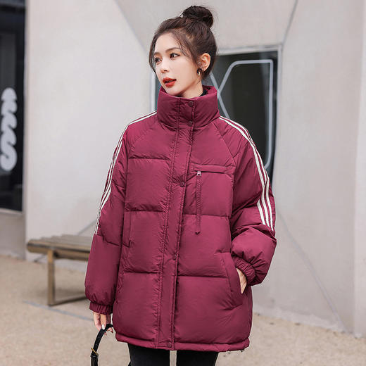 【WZNH】2022年新款冬季撞色羽绒服女小个子宽松鸭绒时尚休闲宽松保暖外套 商品图1