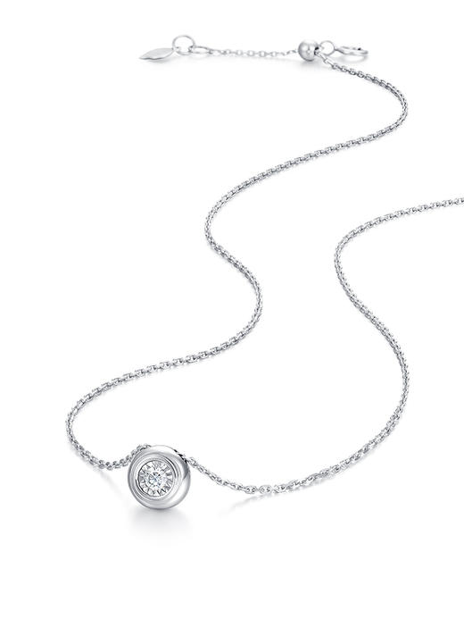 【天猫同款】悦甄 18k金钻石项链 圆漾K白 商品图4