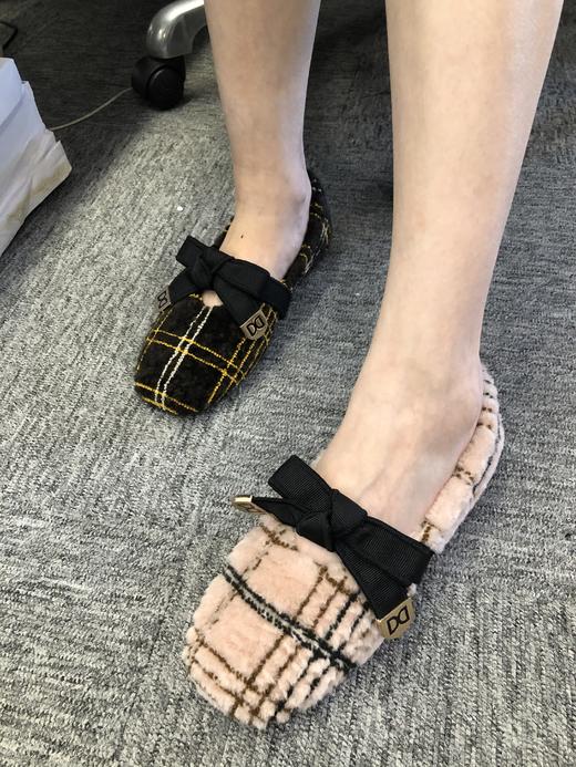 IUIU SECOND 小香风菱格车线毛毛鞋保暖乐福鞋女冬 U21CM36491 商品图4