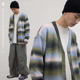 CryingCenter 湖水蓝绿渐变针织开衫 哭喊中心