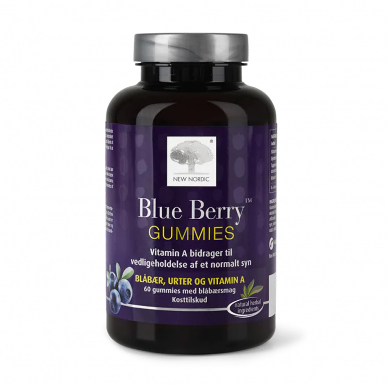 [丹麦]纽诺迪克蓝莓软糖 60粒. New Nordic Blueberry Gummies 60tabl