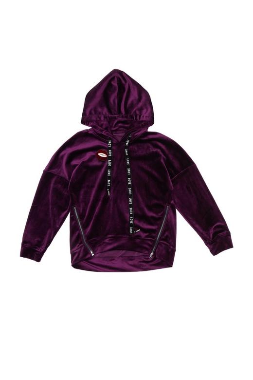 SUMMER & SAGE 紫色丝绒连帽卫衣 4773 商品图4