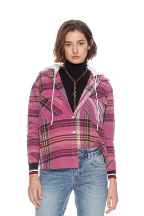 SUMMER & SAGE 经典格纹撞色吸睛衬衣 4800【不含帽子】