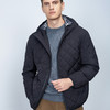 【男士连帽外套】22年秋冬新品男士保暖外套时尚菱形格纹保暖棉服 商品缩略图0