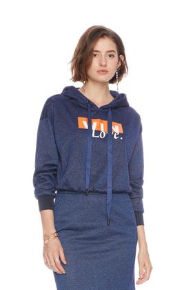 SIEGO 字母蓝色连帽卫衣 4755