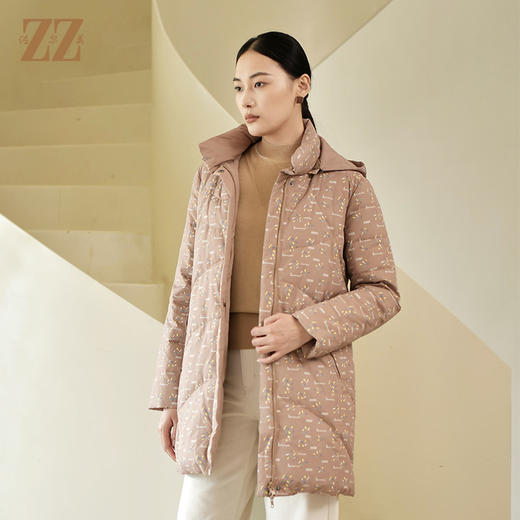 佐尔美2022冬季新款 双面穿连帽气质休闲舒服保暖羽绒服女E24YY06 商品图1
