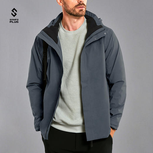 SANFO PLUS男款暗夜鹅绒三合一冲锋衣 保暖防风防雨  21080 商品图2