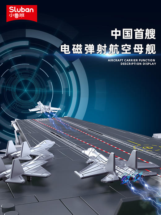 小鲁班福建舰003号中国航母航空母舰积木军舰模型拼装玩具巨大型 商品图4