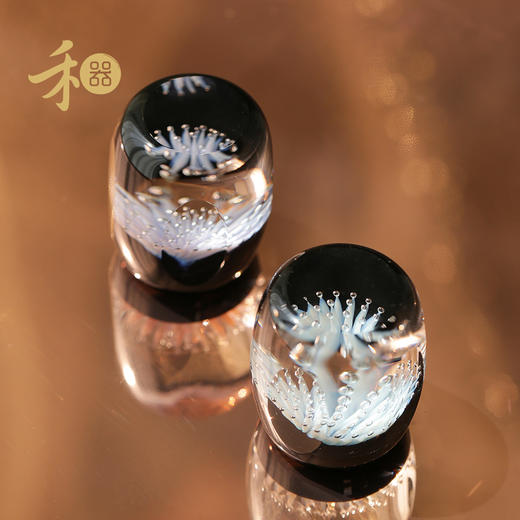 禾器花语玉华盖置耐热玻璃高端盖子配件茶具高档手工摆件盖托 商品图2