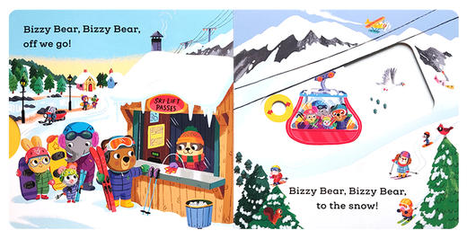 送音频英文原版Bizzy Bear: Snow Fun忙碌的小熊雪地乐趣小熊很忙 低幼儿童启蒙认知绘本纸板书撕不烂宝宝亲子互动共读抽拉机关书 商品图1