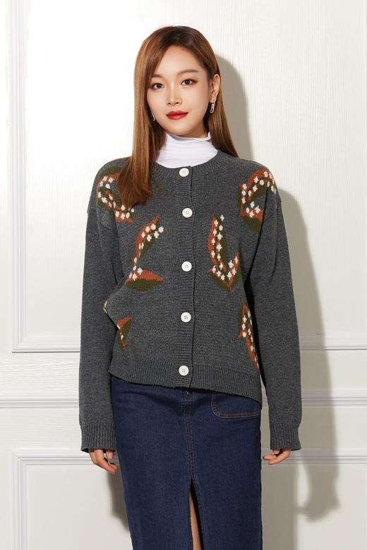 ANSUABEL 树叶图案针织上衣 10676 商品图0