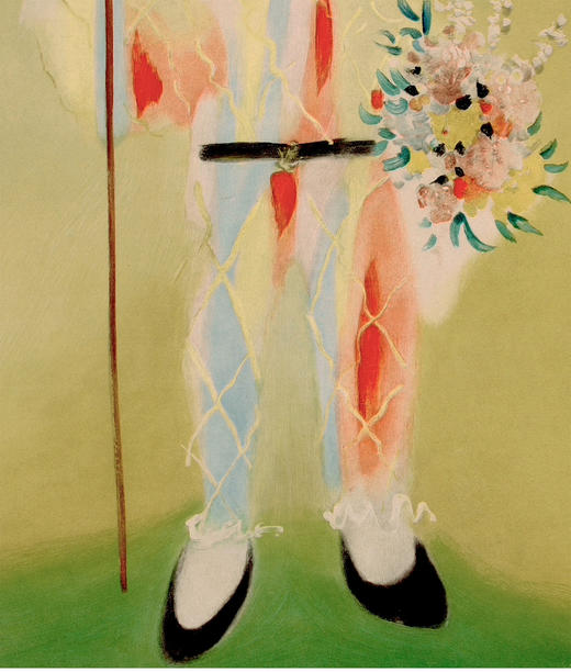 独角鹿西洋古董毕加索限量彩色凹版蚀刻版画手拿花束的小皮埃罗 商品图3