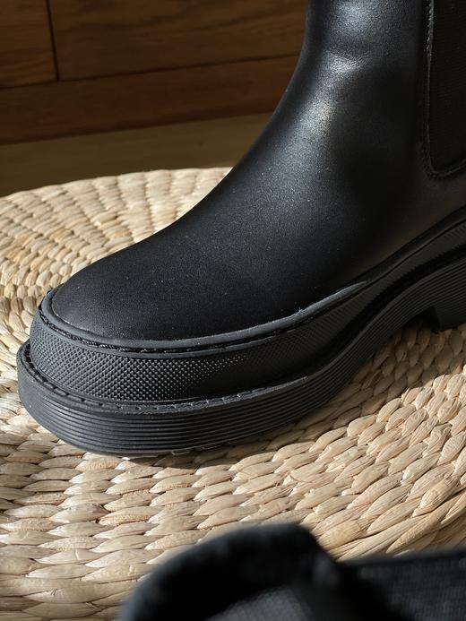 小牛皮切尔西靴 字母乳胶底更软舒适防滑纯皮靴 商品图5