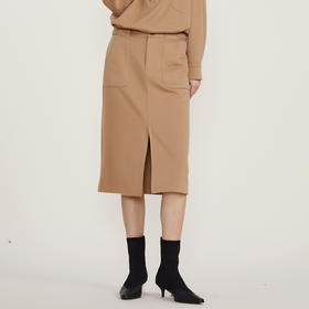 谜底2022冬季新款合身H型中长款半身裙高腰显瘦时尚通勤224MB1612