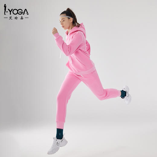 IYOGA珍珠绒长袖卫衣绒感保暖宽松遮肉显瘦落肩设计显窄肩罗纹下摆收腰T052+KS-003 商品图4