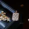 18K玫瑰金和田玉（白玉）小玉牌吊坠--莲 /方牌11*15mm 商品缩略图2