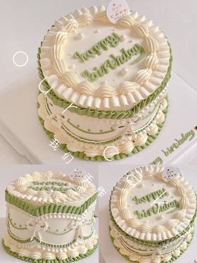 复古裱花蛋糕-低糖处理无添加