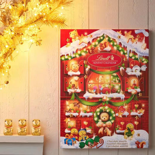 法国Lindt瑞士莲圣诞日历巧克力盲盒零食礼物伴手礼不二家2301rsl 红色 商品图1