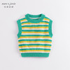 马克珍妮春装新款 女童撞色条纹针织马甲 儿童背心230188 商品缩略图2