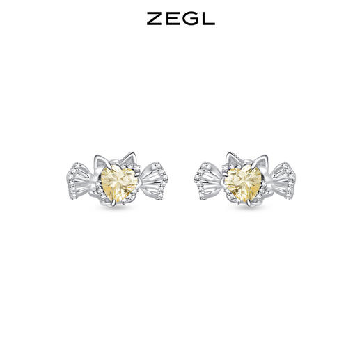 ZEGL设计师猫猫杂货铺系列猫咪蝴蝶结耳钉 商品图0