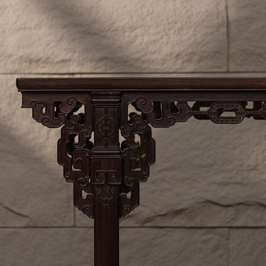 清 红木透雕云纹拱璧平头案 商品图1