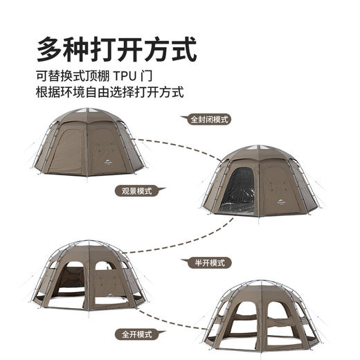 Naturehike挪客Fire Tent户外露营野营装备聚会小客厅大空间圆顶帐篷 商品图3