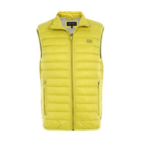 ARMANI JEANS 阿玛尼 男士徽标贴花绗缝拉链羽绒马甲 黄色 8N6Q02 6NHPZ 1647