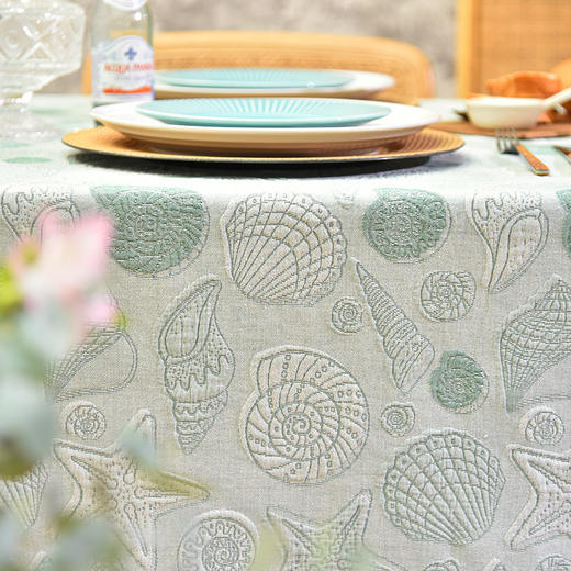 维多利亚的贝壳系列桌布浮雕印花精致台布 商品图1
