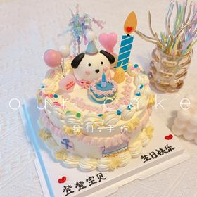 小狗立体小动物复古蛋糕-低糖处理无添加
