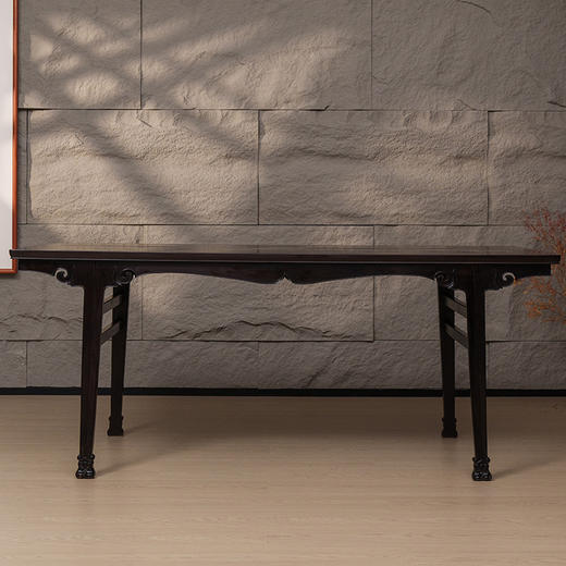 二十世纪 红木插肩榫云纹画案 商品图0