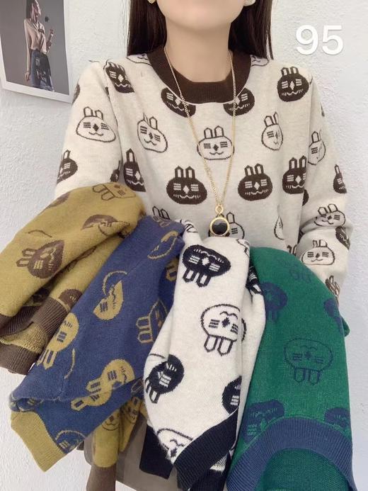 圆领兔子套头毛衣（大布衣） 商品图0