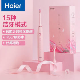 Z| 海尔（Haier） 电动牙刷成人声波情侣电动牙刷USB充电式浪漫粉/风尚蓝