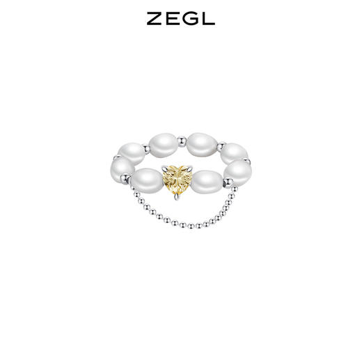 ZEGL设计师猫猫杂货铺系列猫咪珍珠套戒 商品图2