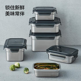 乐扣乐扣保鲜盒304不锈钢食品收纳密封水果便当盒便携冰箱专用