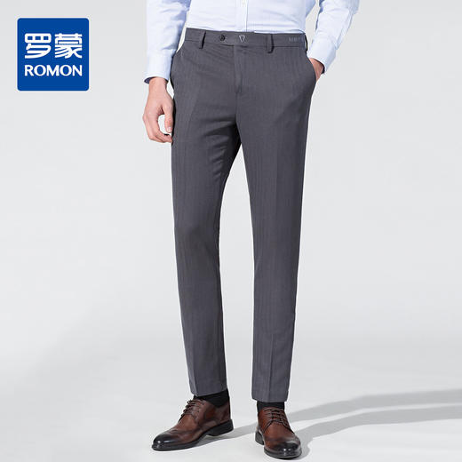 罗蒙秋冬款休闲裤男士纯色百搭商务通勤抗皱免烫男长裤 商品图1