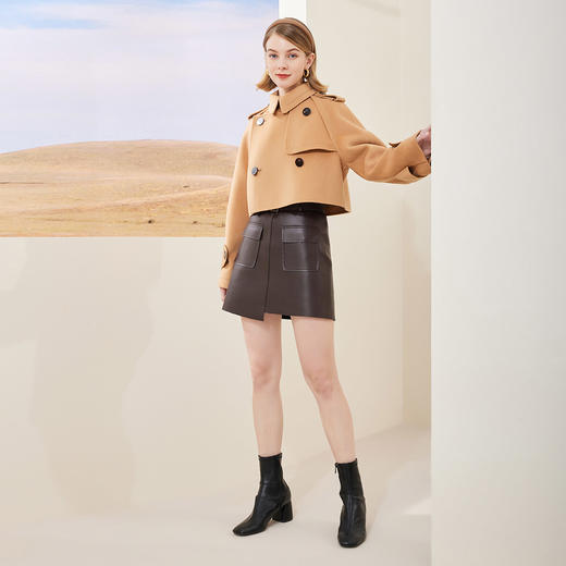 [MD906]斯尔丽瑟俪2022年冬上新短款风衣式大衣外套 商品图2