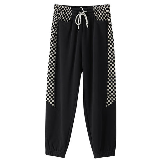 谜底2022冬新款时尚百搭加绒加厚卫裤女宽松萝卜九分裤224MK1613 商品图4