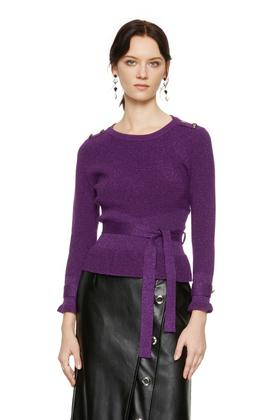 AVA 紫色修身束腰上衣 5659