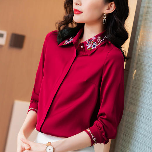 重磅真丝衬衫洋气衬衣职业装桑蚕丝上衣LS-20525 商品图0