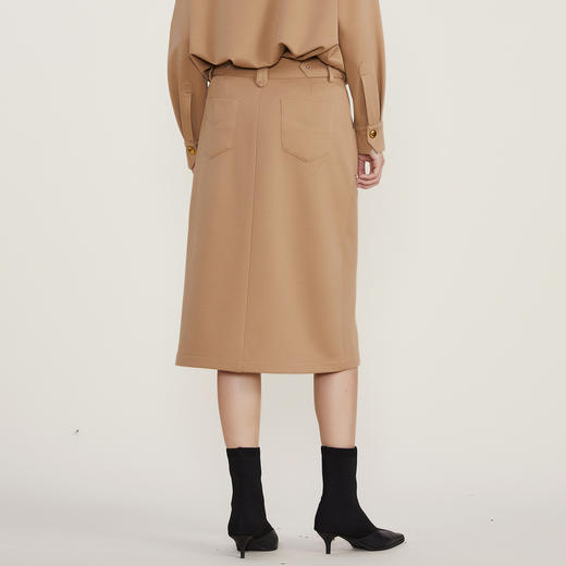 谜底2022冬季新款合身H型中长款半身裙高腰显瘦时尚通勤224MB1612 商品图2