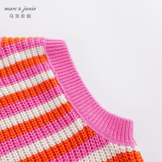 马克珍妮春装新款 女童撞色条纹针织马甲 儿童背心230188 商品图4