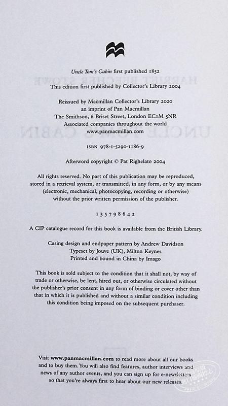 【中商原版】Collectors Library系列：汤姆叔叔的小屋 英文原版 Uncle Tom’s Cabin 商品图4