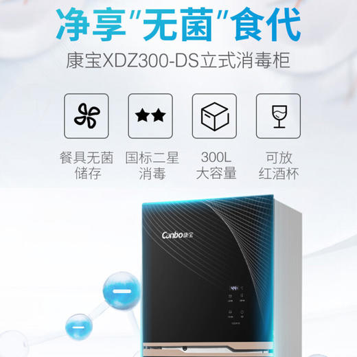 康宝（Canbo）商用消毒柜立式大型消毒柜家用高温商用厨房消毒碗柜大容量双门碗筷高温 XDZ300-DS 商品图6