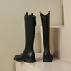 ZHR长筒靴女2022年冬季新款百搭显瘦加绒不过膝靴圆头厚底骑士靴 商品缩略图4